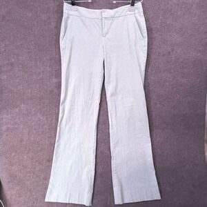 Vineyard Vines Womens Seersucker Pants Size 8 Striped Whale Logo Bootcut Resort